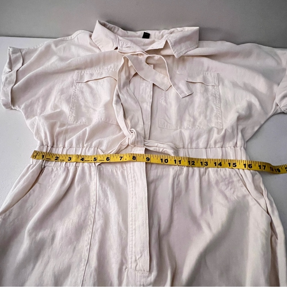 Universal Threads Cream Short Sleeve Linen Boilersuit Jumpsuit Womens Size 10 - Picture 10 of 12